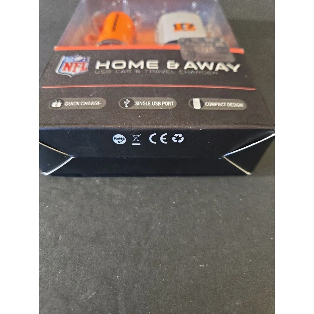 NFL Cincinnati Bengles Car And Travel Charger Home And Away Old Stock Mizco 2015